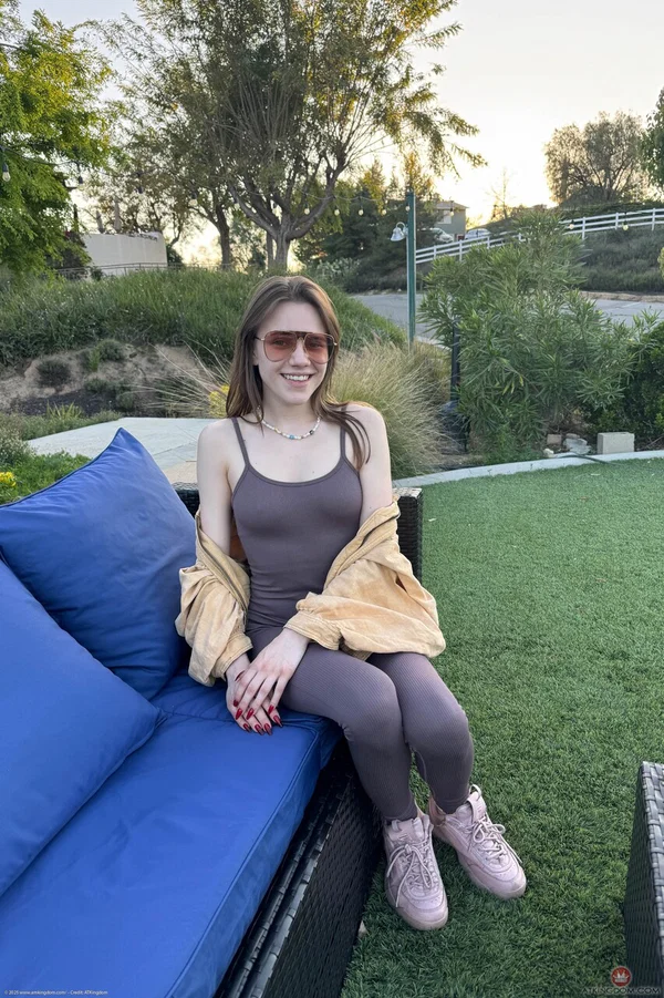 Skinny teen shows her nice feet prior to giving a POV closeup of her pussy  - Feet, Public, Beach, Asshole, POV, Glasses, Close Up, Petite, Clothed, Outdoor  - Photo 3