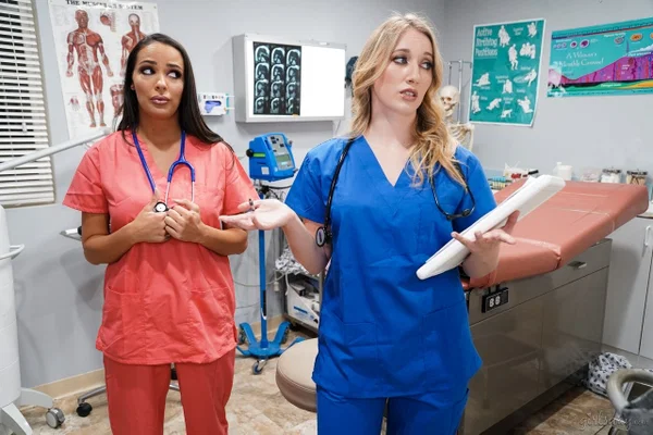 Horny nurses Riley Reyes and Sofi Ryan have lesbian sex on a hospital bed  - Nurse, Lesbian, Reality, MILF, Hairy, Pornstar, Pussy, Spreading, Pussy Licking, Clothed  - Photo 2