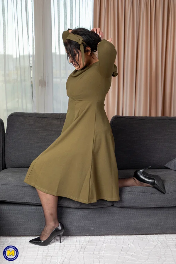 Lovely mature lady Jolie Noir loses her long dress & shows her big booty  - Mature, Upskirt, Stockings, Panties, PAWG, Ass, Big Tits, Nipples, Amateur, Spreading  - Photo 2