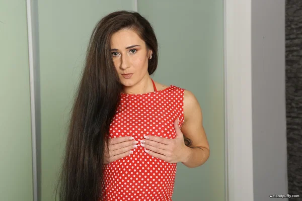 Long haired girl Lara Fox appeases her wet pussy with sex toys  - Masturbation, Dildo, Pussy, Close Up, Babe, Shaved, Brunette, European, Panties, Tiny Tits  - Photo 2