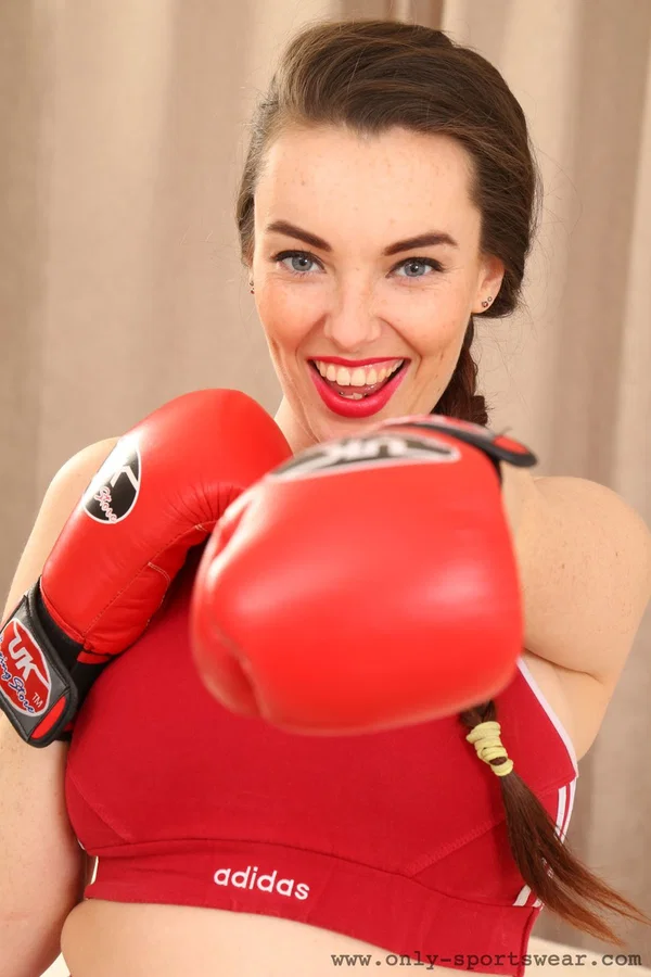 Beautiful brunette boxer Harry Amelia removes uniform & reveals big naturals  - Sports, Gym, MILF, Natural Tits, Tall, British, Short Hair, Perfect, Solo, Socks  - Photo 1