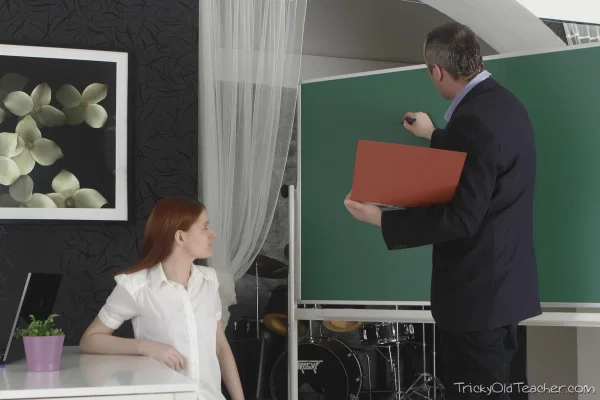 Young redhead Ksenia is tricked into having sex by her older teacher  - Schoolgirl, Redhead, Teen, Old Man, Hardcore, Reality, Cowgirl, Skirt, Big Cock, Pussy Licking  - Photo 2