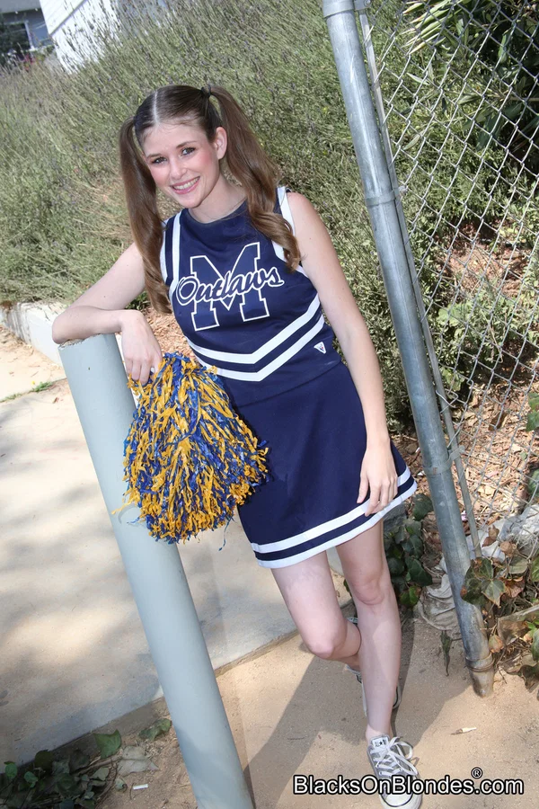 Teen cheerleader Lara Brookes takes a cumshot on her tongue after interracial se  - Interracial, Cheerleader, Redhead, Big Cock, Kissing, BBC, Hardcore, Doggy Style, Cowgirl, Clothed  - Photo 1