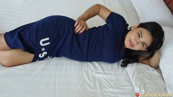Asian sweetheart Way poses in her hot dress and gives a sloppy BJ  - Asian, Socks, Amateur, Clothed, Upskirt, Short Hair, Blowjob, Ass, Brunette, Legs  - Photo 12