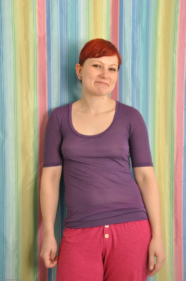 Overweight redhead with hairy pussy finger spreads in the bathroom  - Bath, Wet, Chubby, Curvy, Thick, Redhead, Hairy, BBW, Clothed, Ass  - Photo 1