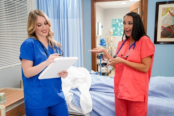 Horny nurses Riley Reyes and Sofi Ryan have lesbian sex on a hospital bed  - Nurse, Lesbian, Reality, MILF, Hairy, Pornstar, Pussy, Spreading, Pussy Licking, Clothed  - Photo 4