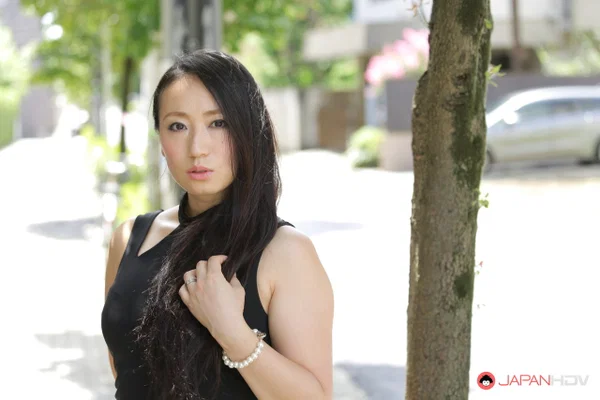 Japanese beauty Aya Shiina models on a city street in a black dress  - Japanese, Asian, Public, Brunette, Outdoor, Ass, Non Nude, PAWG, Babe, Beautiful  - Photo 7