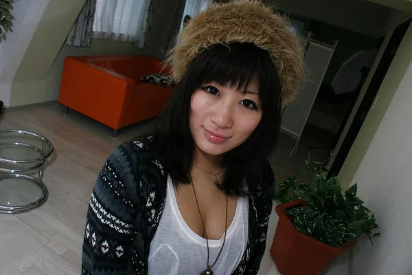 Loveable asian teen Kotomi Ishioka undressing and toying her cunt  - Japanese, Asian, Teen, Shorts, Brunette, Lingerie, Hairy, Ass, Dildo, Masturbation  - Photo 1
