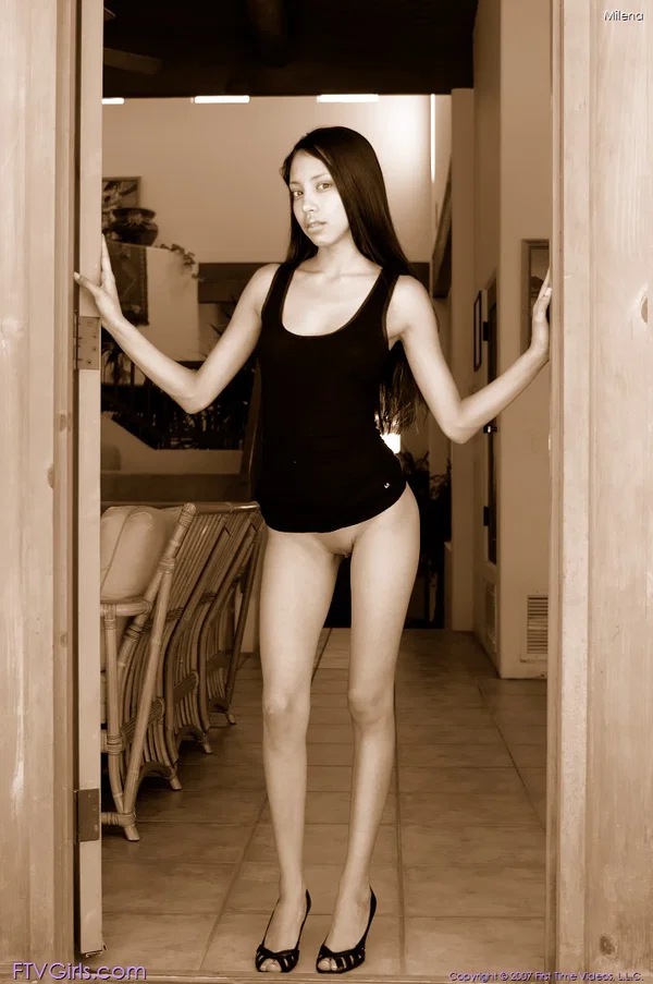 Petite amateur teen with a big ass Milena strips and poses in a solo  - Petite, Perfect, Skirt, Amateur, Massage, Tiny Tits, Natural Tits, Close Up, Nipples, PAWG  - Photo 6