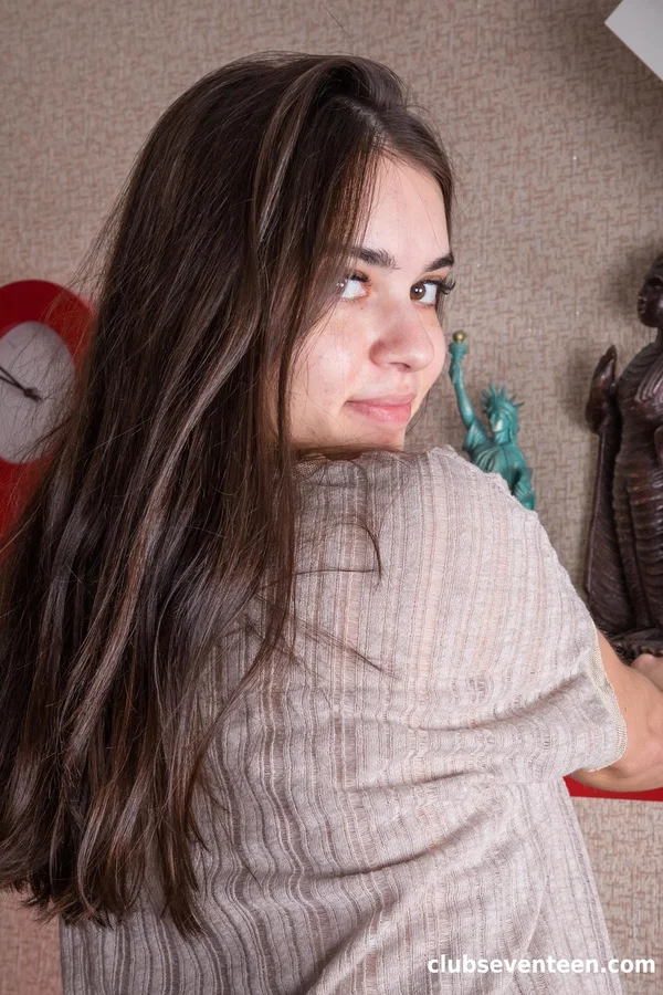 Brunette Russian teen Sirena Spilona rubs her hairy vagina in her room  - Solo, Russian, Hairy, Pussy, Teen, Beautiful, Spreading, European, White, Ass  - Photo 4