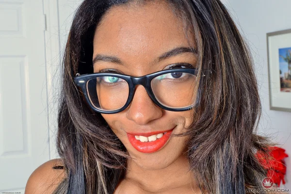Black amateur Raven Wilde shows off the pink of her pussy with glasses on  - Ebony, Pussy, Asshole, Amateur, Glasses, Close Up, Hairy, Spreading, Ass, Panties  - Photo 1