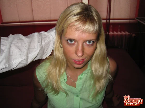Golden-haired teen Polina gets filmed while fucking her handsome boyfriend  - Selfie, Small Cock, POV, Cute, Amateur, Teen, Blowjob, Tiny Tits, Hardcore, Reality  - Photo 1