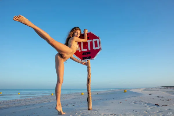 Slender Latina Irene Rouse shows her flexibility while posing naked on a beach  - Flexible, Beach, Colombian, Latina, Teen, Outdoor, Tiny Tits, Beautiful, Brunette, Skinny  - Photo 19