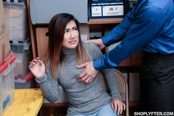 Hot brunette babe Aubree Ice gets banged after stealing at a store  - Reality, Asian, Office, Jeans, POV, Teen, Amateur, Sexy, Cumshot, Facial  - Photo 2