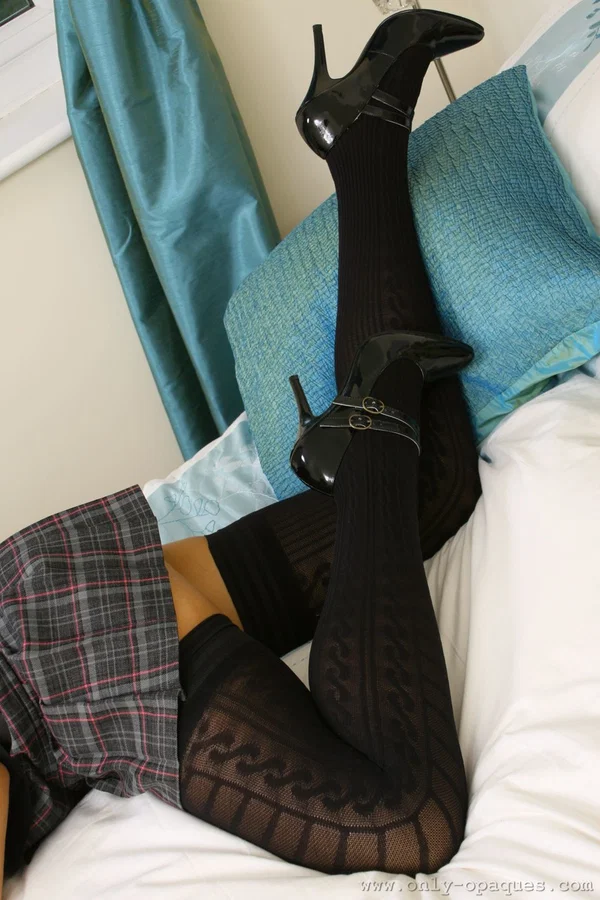 Euro schoolgirl Daisy Rose shows her big ass ass she strips to her lingerie  - Stockings, Undressing, Beautiful, Skirt, Panties, Upskirt, European, Clothed, Schoolgirl, Natural Tits  - Photo 9