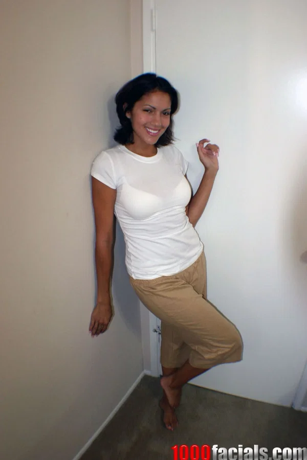 Lusty Latina Monique Taylor gives POV head & smiles brightly with a facial  - Latina, Blowjob, Nipples, Cumshot, Panties, Natural Tits, Tiny Tits, Undressing, Ass, Shaved  - Photo 1