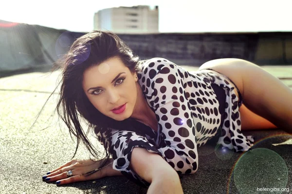 Brunette babe Helen Gibbs flaunts her sexy legs while teasing in high heels  - Centerfold, Dress, Skirt, Beautiful, Brunette, Babe, Clothed, Solo, Outdoor, Legs  - Photo 16