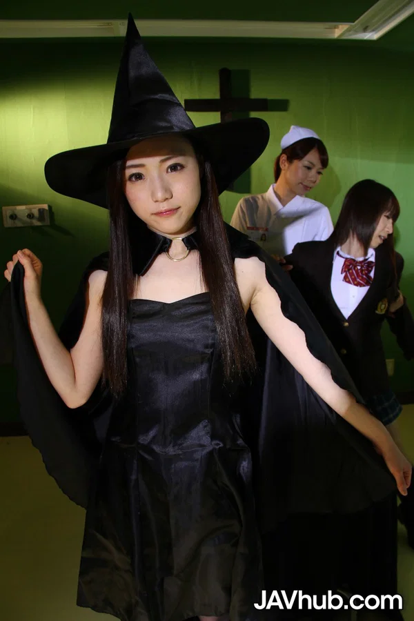 Japanese chicks practice the dark arts while wearing cosplay outfits  - Cosplay, Nun, Japanese, Asian, Nurse, Uniform, Skirt, Brunette, Non Nude  - Photo 17