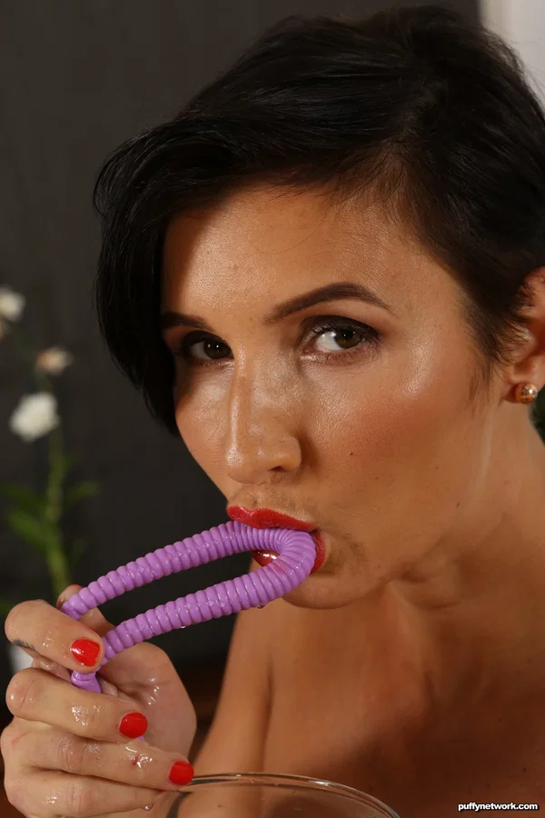 Short haired female Gabrielle Gucci plays solo water sport games  - Pantyhose, Tattoo, MILF, Dildo, European, Pussy, Close Up, Big Tits, Masturbation, Brunette  - Photo 6