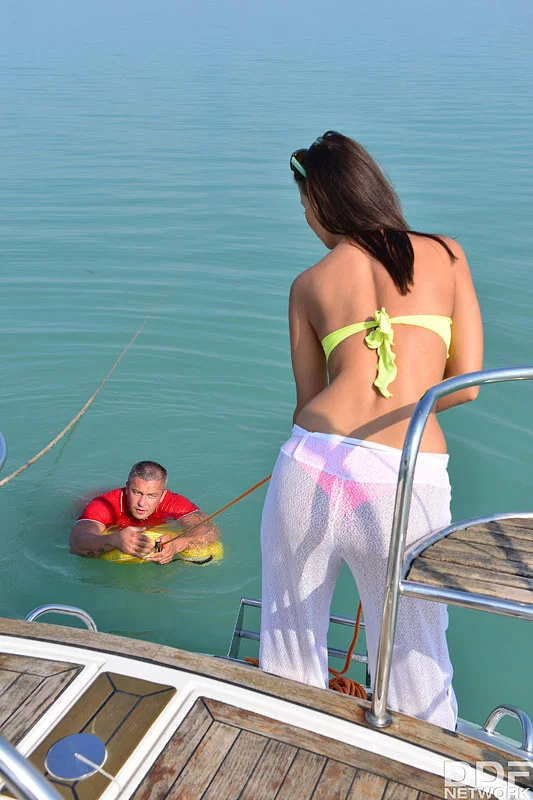 Hot brunette Vicky Love seduces and fucks a guy on the deck of a boat  - Bikini, Outdoor, Reality, Brunette, Ass, Hardcore, Glasses, Blowjob, Ass Fucking, European  - Photo 6