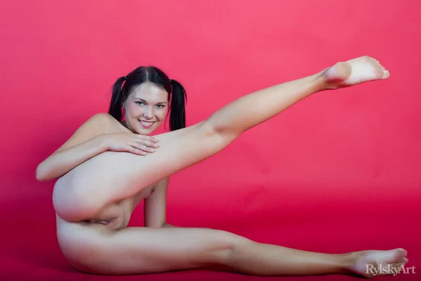 Cute brunette Yvonne in pigtails bends over nude to offer teen ass closeup  - Teen, Ass, Brunette, Cute, European, Babe, Tiny Tits, Beautiful, PAWG, Glamour  - Photo 7