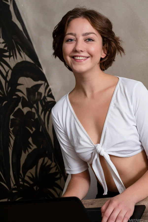 Glamorous babe Amaya shows every inch of her flawless naked body  - Short Hair, Perfect, Clothed, Spreading, White, Tiny Tits, Model, Panties, Babe, Undressing  - Photo 1