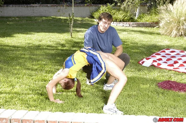 Slutty coed Sarah Blake gets shafted hard and takes a cumshot on her tongue  - Cheerleader, Schoolgirl, Teen, Cum In Mouth, College, Outdoor, Cumshot, Blowjob, Hardcore, Pussy Licking  - Photo 1