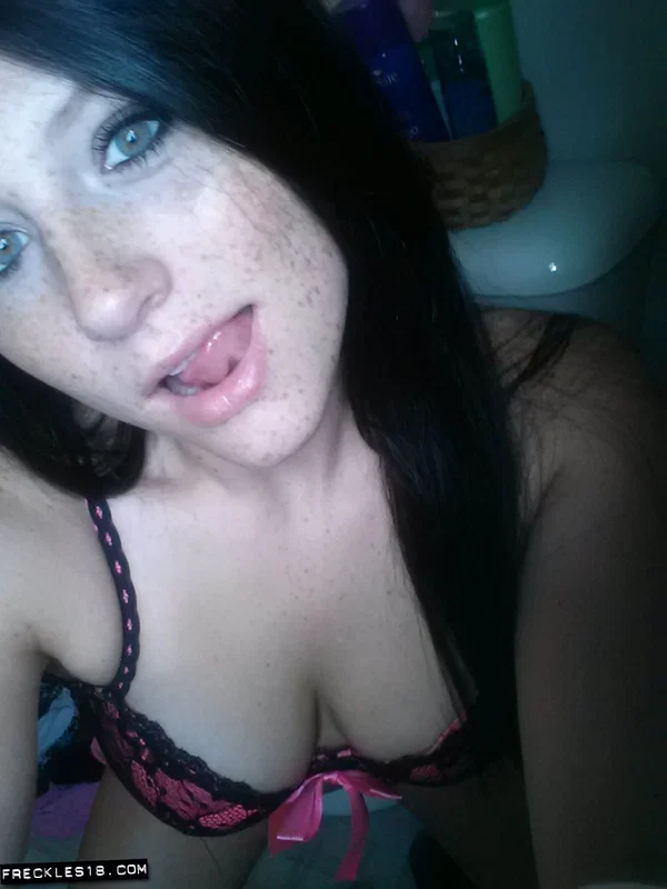 Self shot of amateur Freckles in stockings & sexy lingerie showing tongue  - Amateur, Selfie, Teen, Lingerie, Babe, Close Up, Big Tits, Stockings, Panties, Beautiful  - Photo 3