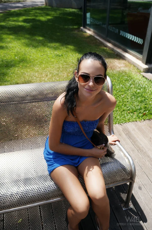 Teen with black hair Sapphira exposes her slim body for an outdoor photoshoot  - Public, Teen, Brunette, Jeans, Beautiful, Babe, Outdoor, Skinny, Model, Legs  - Photo 20