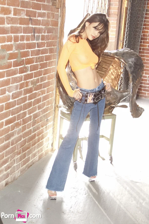 Brunette beauty Jade Hsu exposes her boobs and slim figure in a solo  - Jeans, Asian, Pornstar, Nipples, Pussy, Ass, Tiny Tits, Natural Tits, Tattoo, High Heels  - Photo 2