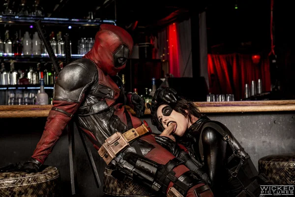 Sexy pornstar Jennifer White kneels in front of Deadpool and sucks his knob  - Petite, Pornstar, White, Redhead, Brunette  - Photo 7