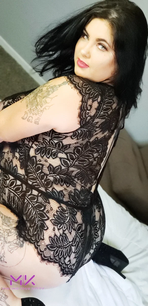 Chubby goddess Mischievous Kitty teasing with her big ass in black lingerie  - Curvy, BBW, Chubby, Saggy Tits, Big Tits, Natural Tits, Lingerie, Thick, Russian, MILF  - Photo 7