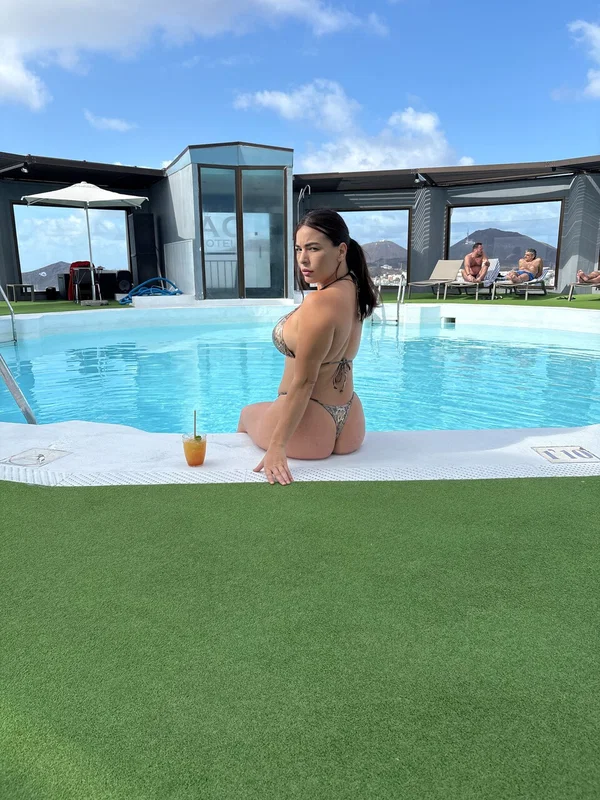 Hot brunette Yareli flaunts her big ass wearing a bikini by a pool  - Latina, Ass, Curvy, Amateur, Bikini, Big Tits, Thick, Chubby, Beautiful, Solo  - Photo 5