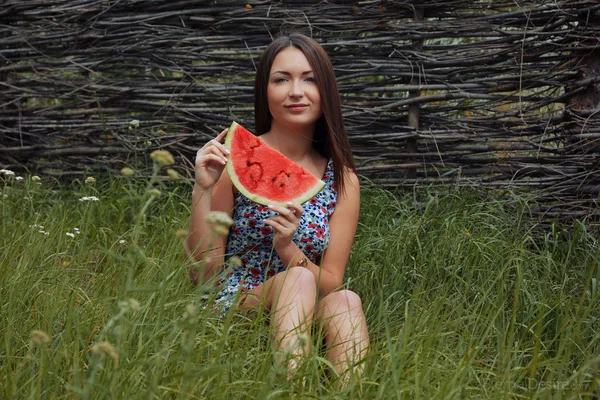 Young beauty Alexa Day gets naked in the grass on a farm after eating a melon  - European, Outdoor, Teen, Brunette, Glamour, Panties, Ass, Clothed, Babe, Big Tits  - Photo 4