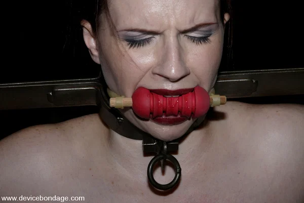 Claire Adams sports red lips during the course of a hardcore bondage scene  - MILF, BDSM, Face, Ass, Redhead, Bondage, Boots, Natural Tits, Feet, Nipples  - Photo 8