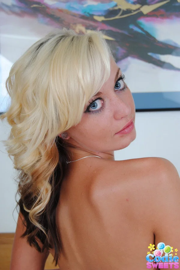 Blue-eyed blonde Codie Sweets frees tiny tits and bald pussy from lingerie  - Amateur, Teen, Blonde, Babe, Close Up, Spreading, Lingerie, Ass, Tiny Tits, Piercing  - Photo 6