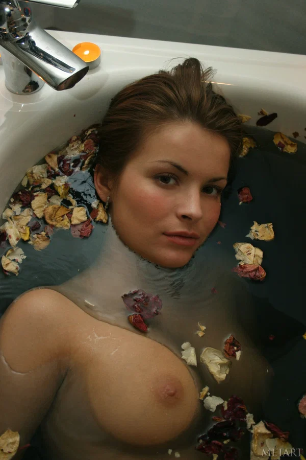 Redhead with perky tits and a trimmed pussy soaks in a bathtub filled with flowe  - Underwater, Bath, Beautiful, Wet, Big Tits, Ass, Pretty, Feet, Spreading, Pussy  - Photo 7