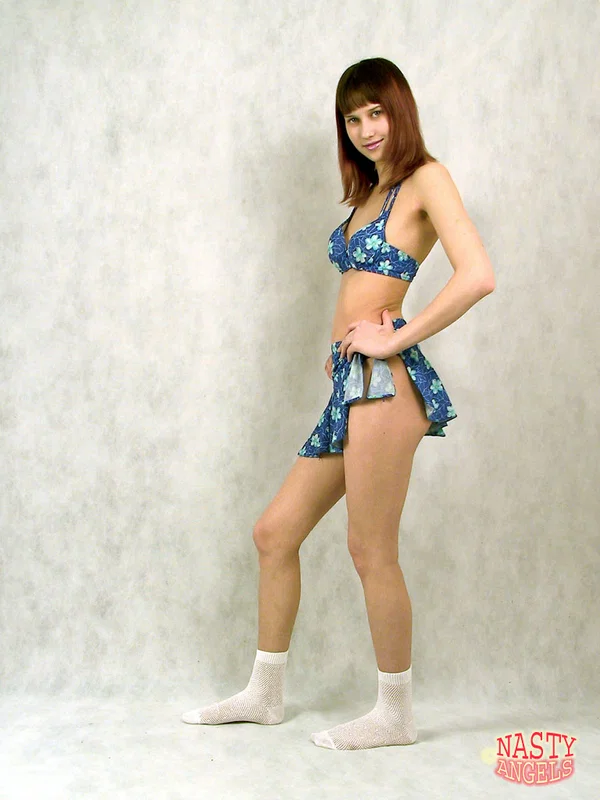 Hot amateur teen Angelina strips to her white socks and poses on the floor  - Socks, Teen, Amateur, Babe, Cute, Tiny Tits, Skirt, Bikini, Undressing, Spreading  - Photo 1