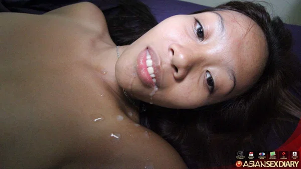 Asian girl Leena spills sperm from her mouth after POV sex on a bed  - Mature, Girlfriend, Asian, POV, MILF, Amateur, Tiny Tits, Cumshot, Cum In Mouth, Face  - Photo 15