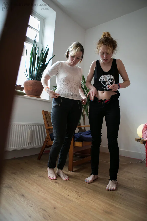 Lesbians Sonya & Olga V reveal pert breasts while dressing after girl-girl sex  - Amateur, Short Hair, Non Nude  - Photo 15