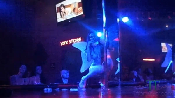 Sexy American stripper Tiffany Tyler dancing on the stage topless  - Petite, Pornstar, Brunette, White  - Photo 8