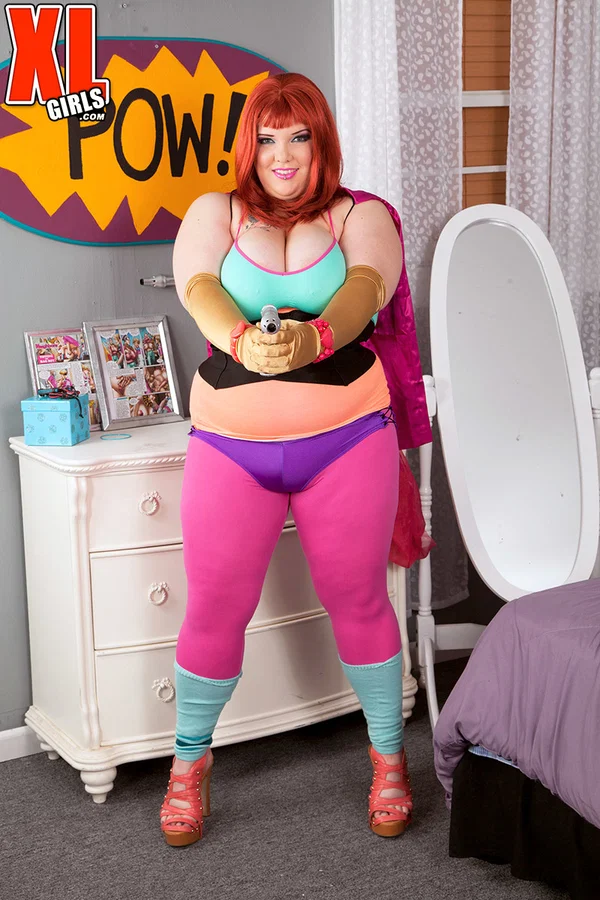 Redheaded fatty Kitty Mcpherson releases her large boobs from cosplay attire  - Cosplay, BBW, Yoga Pants, Chubby, Thick, Big Tits, Curvy, Natural Tits, Nipples, Clothed  - Photo 6