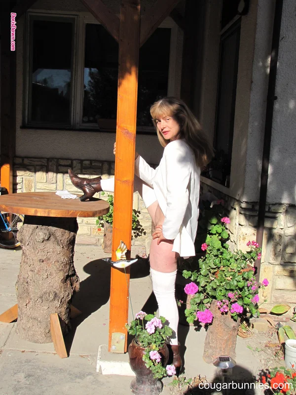 Cougar Bunnies performed by Doris Dawn Hot Pics  - Outdoor, MILF, Amateur, Stockings, Ass, Tiny Tits, Spreading, Asshole, Non Nude, PAWG  - Photo 15
