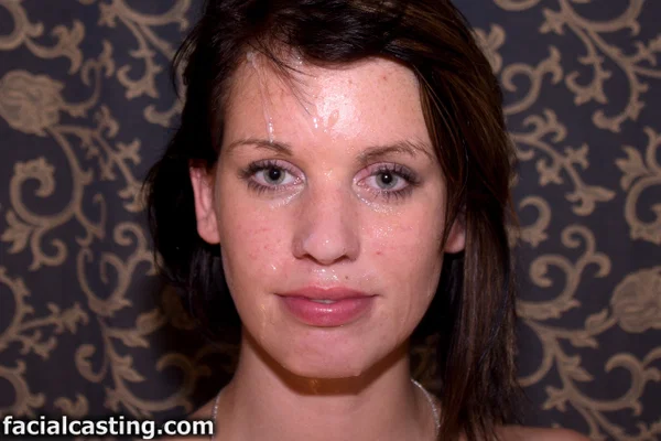 Brunette sweetie gives an eye-contact blowjob after posing naked on a bed  - Facial, Casting, Big Cock, Blowjob, Short Hair, Non Nude, Spreading, Pussy  - Photo 13