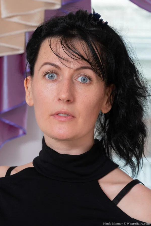 Hot mature brunette Nimfa Mannay unveils & flaunts her very hairy pussy  - Saggy Tits, Mature, Hairy, Short Hair, Undressing, Tall, Tiny Tits, Pussy, Armpit, Lingerie  - Photo 1