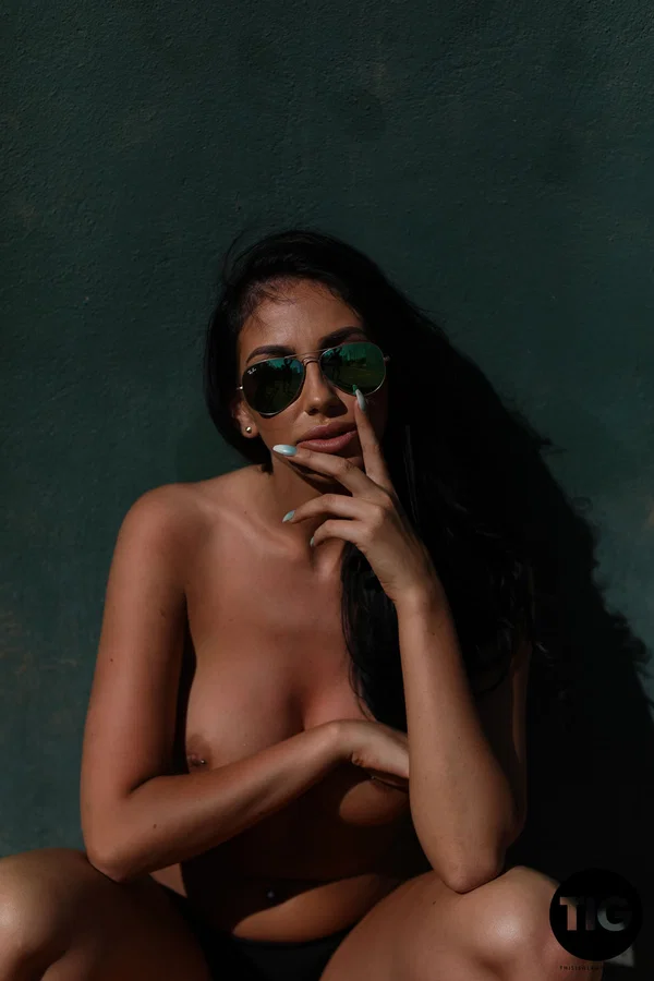Hot babe with an ass tattoo Anya Leigh flaunts her fake boobs outdoors  - Glasses, Tattoo, British, Outdoor, Teen, Lingerie, Model, Panties, Beautiful, Bikini  - Photo 16