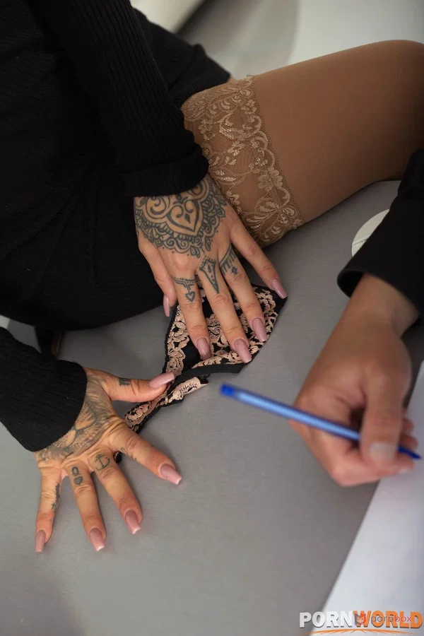Sexy tattooed Latina Susy Gala getting spit roasted in an office threesome  - Office, Perfect, Blowjob, Stockings, High Heels, Kissing, Sexy, Latina, Big Cock, Threesome  - Photo 11