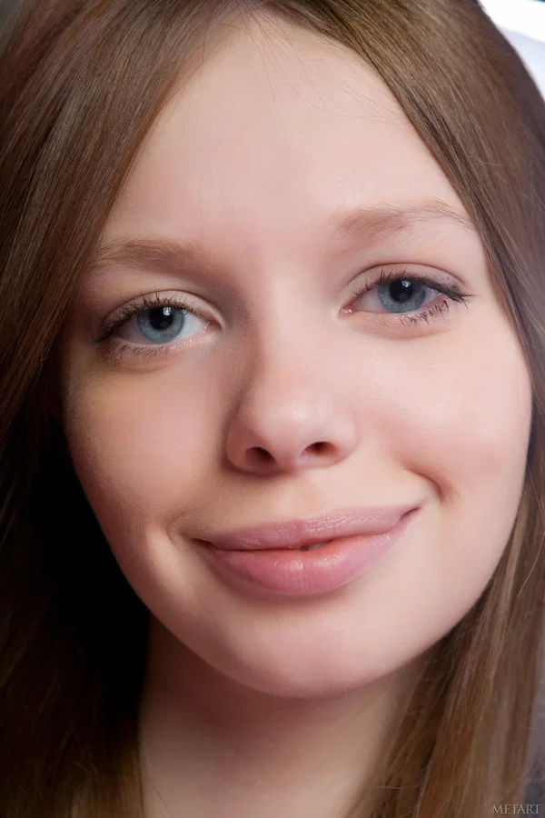 Pretty eyed teen Kylie A teases with her slim figure in pink stockings  - Petite, Face, Skinny, Cute, Teen, Sexy, Model, Solo, Brunette, Beautiful  - Photo 13