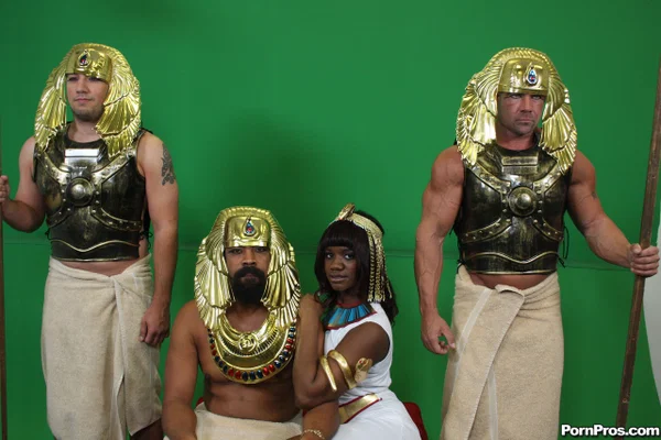 Hot chubby ebony Phylisha posing in costume with her Egyptian roleplay partner  - Teen, Cute, Non Nude  - Photo 15