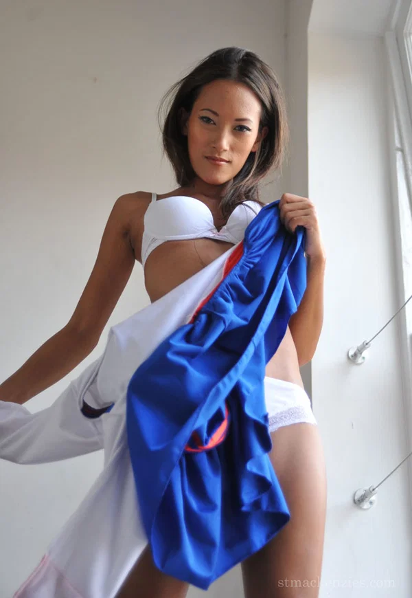 Cute teen Asian removes her schoolgirl uniform to spread in socks & heels  - Asian, Schoolgirl, Upskirt, Panties, Cute, Teen, Socks, Teacher, Hairy, Spreading  - Photo 5